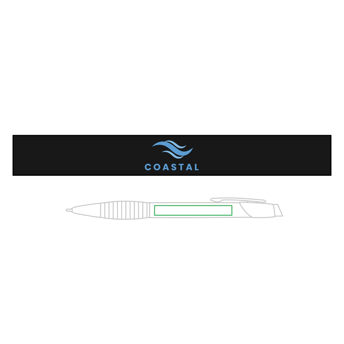 COASTAL Brass Ballpoint Pen with Gripper (Engraving)